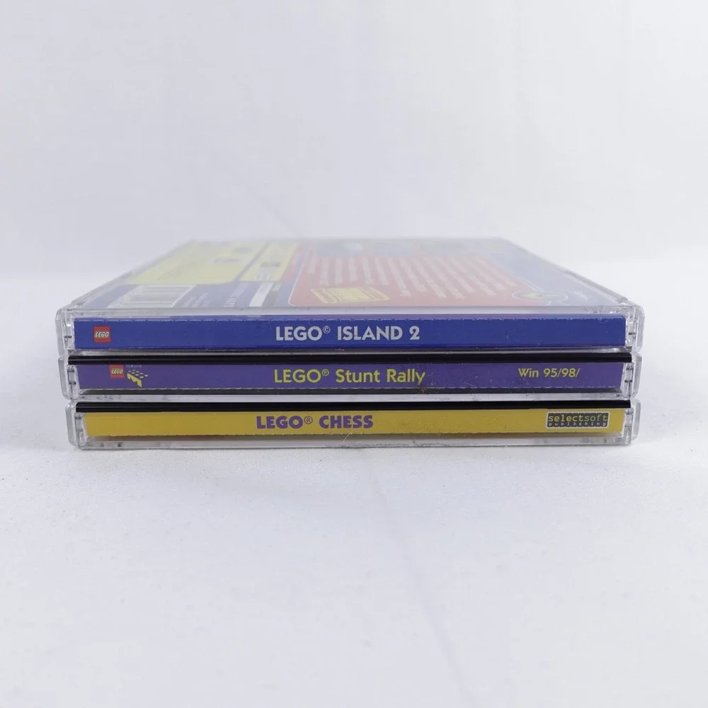 LEGO PC (CD-ROM) 3 Game Lot: LEGO Island 2, LEGO Stunt Rally, And LEGO Chess